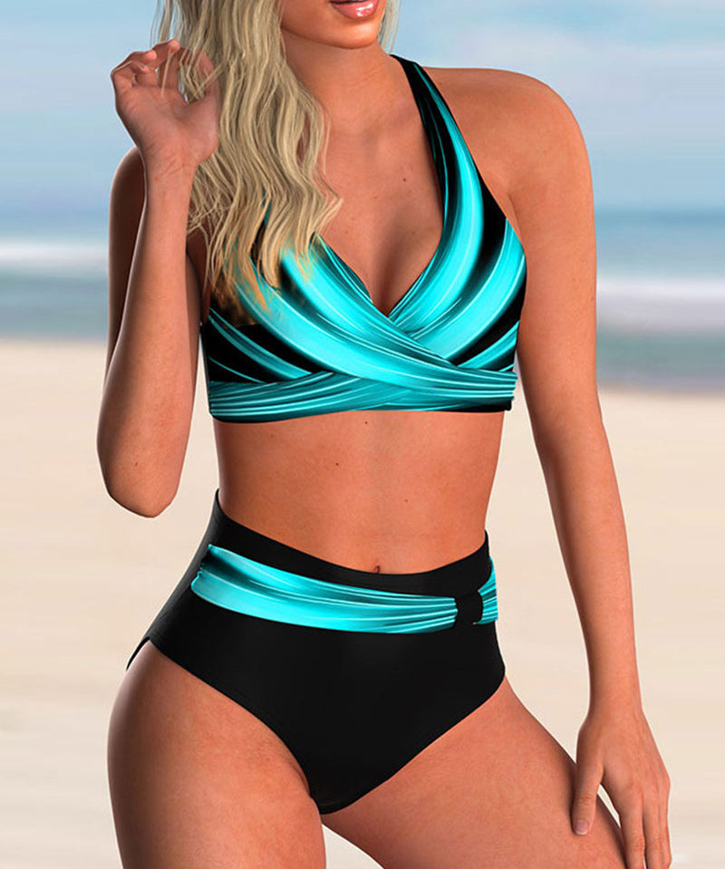 Liliana - Costum de Bikini cu Decolteu Încrucișat și Model