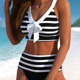 Lula® | Bikini cu dungi de talie înaltă