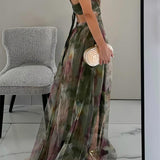 Liora – Rochie de Damă Maxi Elegantă cu Imprimeu Acquerel