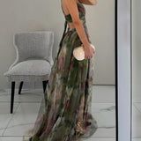 Giselle – Rochie maxi fermecătoare cu imprimeu floral