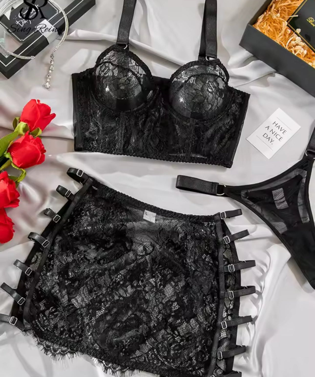Amber™ | Set Lenjerie Roșie Dorință
