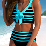 Lula® | Bikini cu dungi de talie înaltă