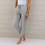 Maylora | Pantaloni Relaxați din In cu Șnur