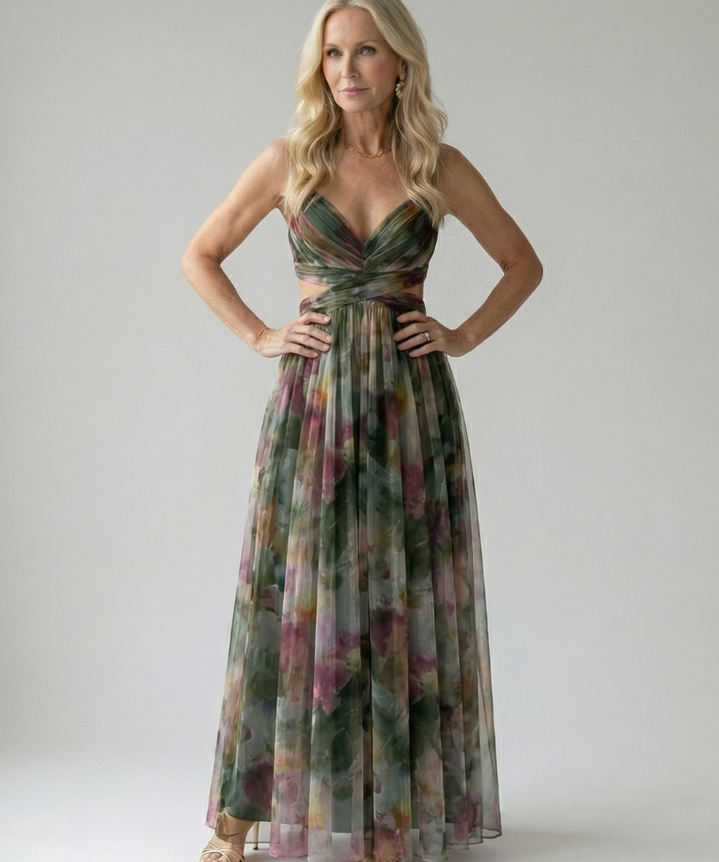Isel | Rochie Maxi Moale cu Față Înfășurată