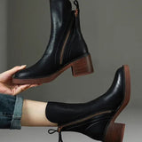 Valorine™ | Botine elegante din piele cu toc confortabil