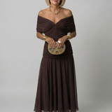 Calen | Rochie Midi Off-Shoulder Fluidă