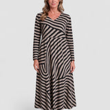 Belinda™ | Rochie maxi cu dungi și decolteu în formă de V