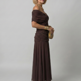 Calen | Rochie Midi Off-Shoulder Fluidă