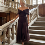 Calen | Rochie Midi Off-Shoulder Fluidă