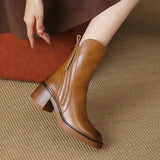 Valorine™ | Botine elegante din piele cu toc confortabil