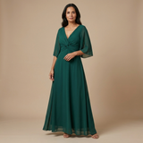 Lucia – Rochie din Șifon cu Decolteu în V