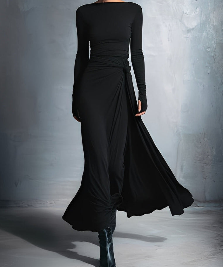 Ilinca | Rochie maxi cu nod lateral