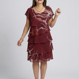 Flóra | Rochie Midi cu Print Abstract Compus