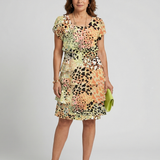 Sarolta | Rochie Midi cu Print Abstract