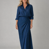 Mirque | Rochie Maxi cu Mâneci Lungi și Față Înfășurată