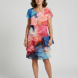 Panna | Rochie Elegantă Midi cu Print Marmură