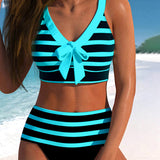 Lula® | Bikini cu dungi de talie înaltă