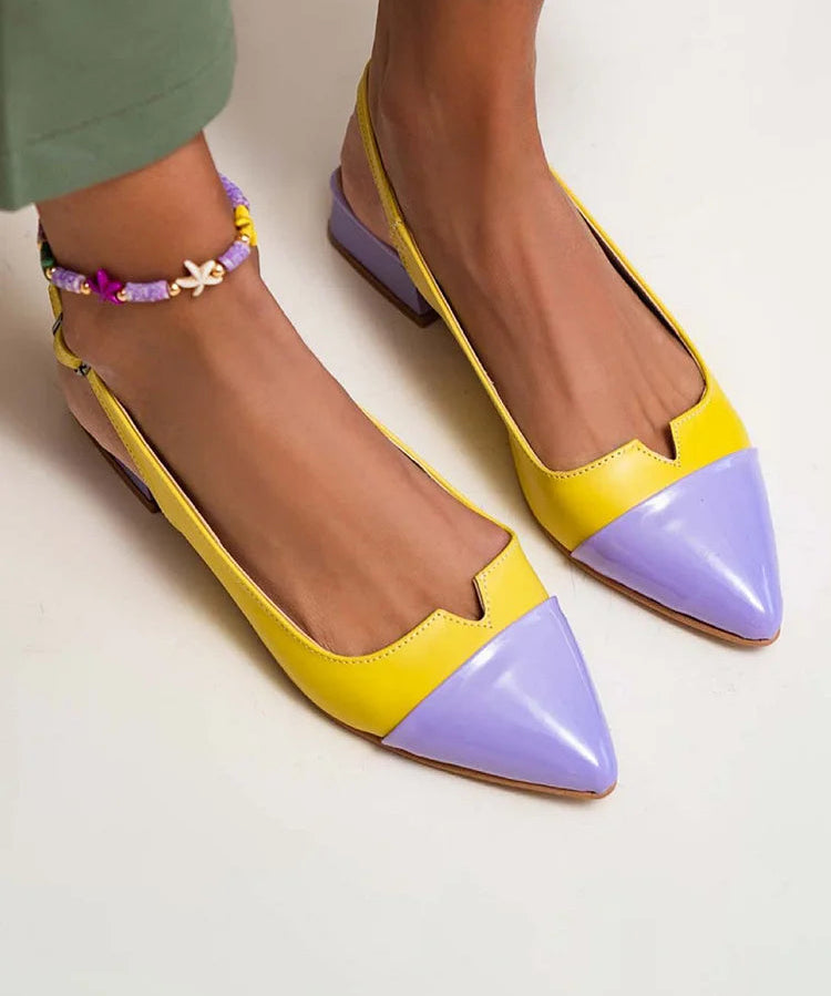 BALLERINE A PUNTA CON DETTAGLIO BICOLORE