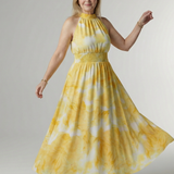 Sylin | Rochie Midi Halter cu Pliuri