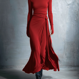 Ilinca | Rochie maxi cu nod lateral