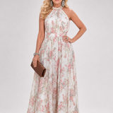 Guinevere | Rochie Midi cu Imprimeu Floral și Fustă Fluidă