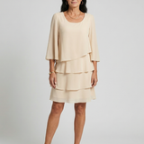 Zita | Rochie Midi Stratificată cu Mâneci Clopot