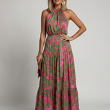 Rowen | Rochie Midi Halter cu Drapaj