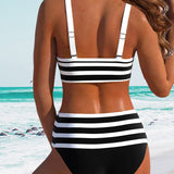 Lula® | Bikini cu dungi de talie înaltă
