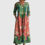 Lili | Rochie Maxi Lili – Imprimeu Vintage