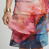 Panna | Rochie Elegantă Midi cu Print Marmură