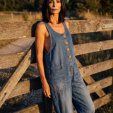 Daria | Salopetă Casual din Denim cu Nasturi