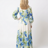 Harper | Rochie Maxi Florală cu Mânecă Lungă și Nasturi pe Față