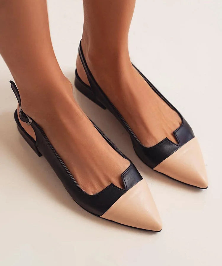 BALLERINE A PUNTA CON DETTAGLIO BICOLORE