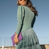 Rochie cu Franjuri Salvie