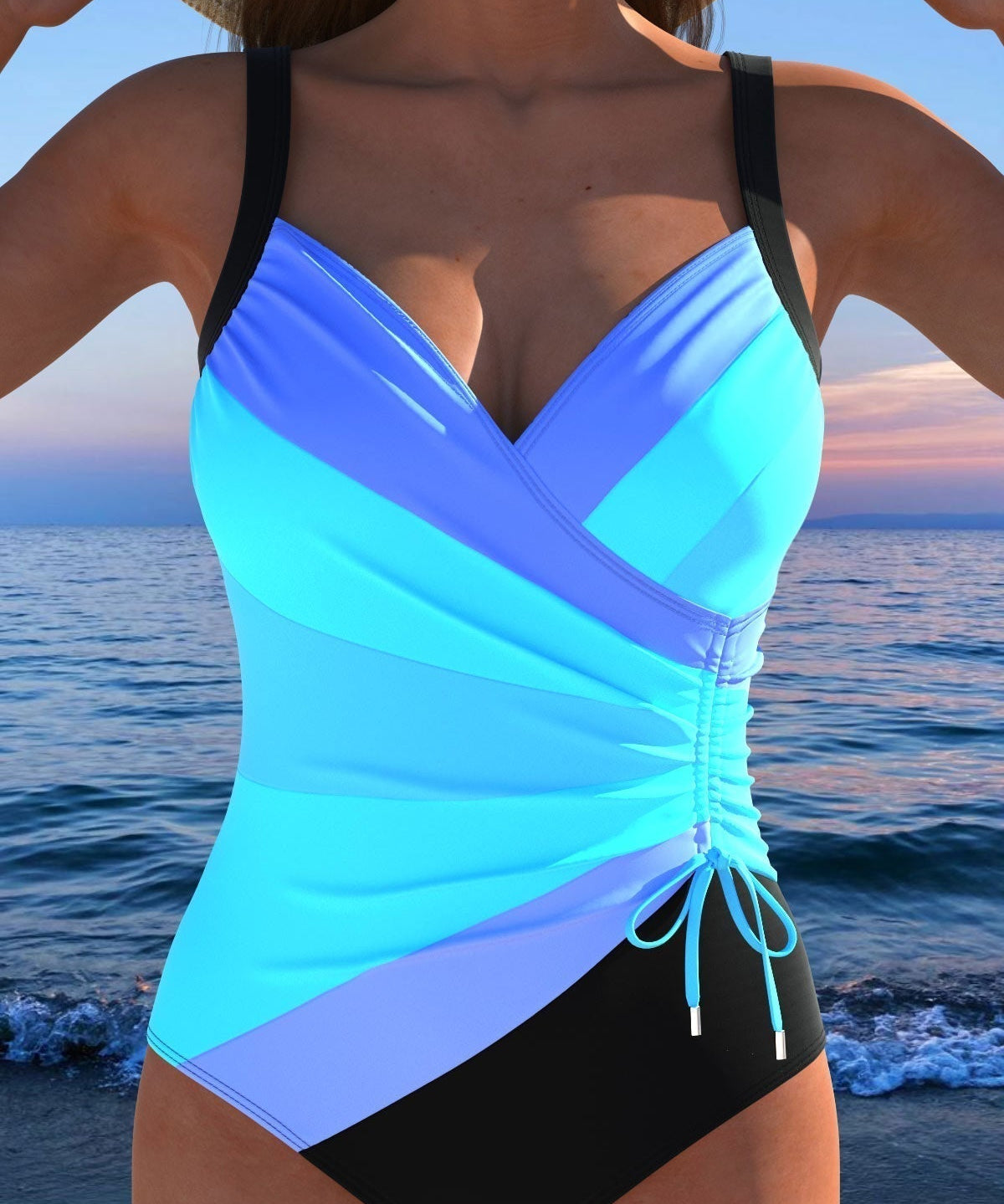 Costum de baie de lux cu imprimeu colorat