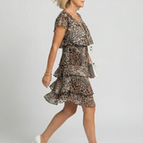 Laura | Rochie Midi cu Print Animal