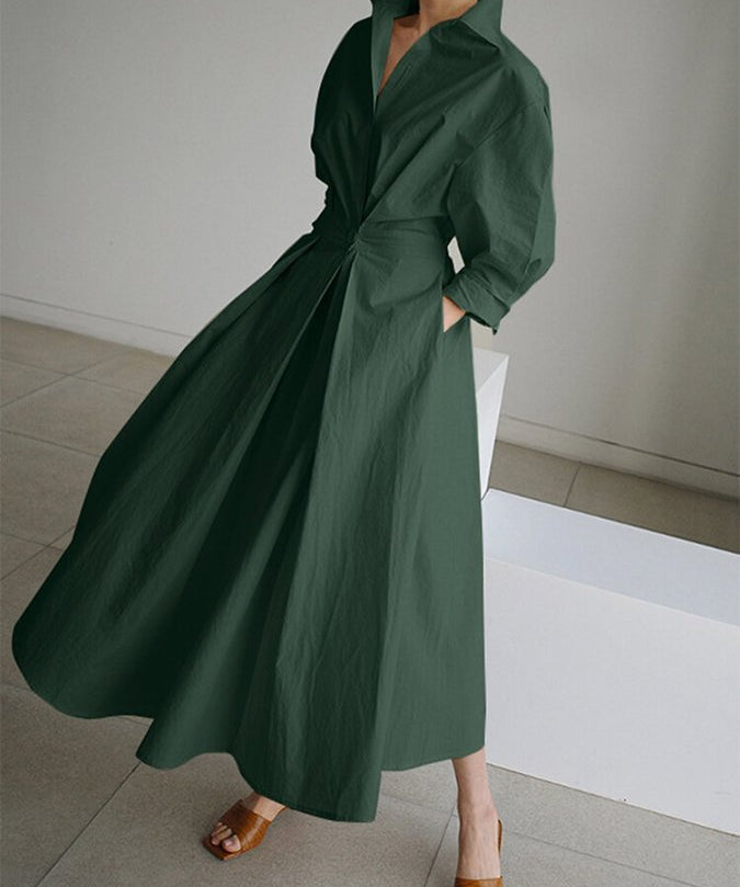 Clémence – Rochie de Damă Lungă Elegantă Fluidă din Material Ușor