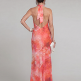 Coraline | Rochie Maxi Halter cu Imprimeu
