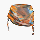 Siena | Set costum de baie cu croială încrucișată și pareo cu acuarelă