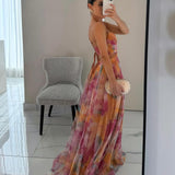 Giselle – Rochie maxi fermecătoare cu imprimeu floral