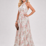Guinevere | Rochie Midi cu Imprimeu Floral și Fustă Fluidă