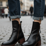 Valorine™ | Botine elegante din piele cu toc confortabil