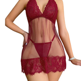 Amy™ | Rochie Babydoll cu Bretele din Dantelă și Funda