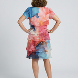 Panna | Rochie Elegantă Midi cu Print Marmură