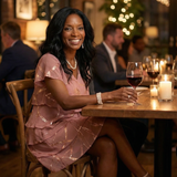 Cecília | Rochie Midi Elegantă cu Print Abstract