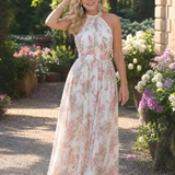 Guinevere | Rochie Midi cu Imprimeu Floral și Fustă Fluidă