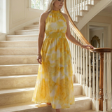 Sylin | Rochie Midi Halter cu Pliuri