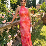 Coraline | Rochie Maxi Halter cu Imprimeu