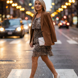 Laura | Rochie Midi cu Print Animal