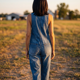 Daria | Salopetă Casual din Denim cu Nasturi